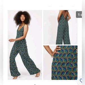 NWT Silk and Salt Peacock print jumpsuit. Size XL